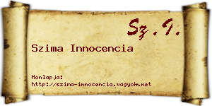 Szima Innocencia névjegykártya